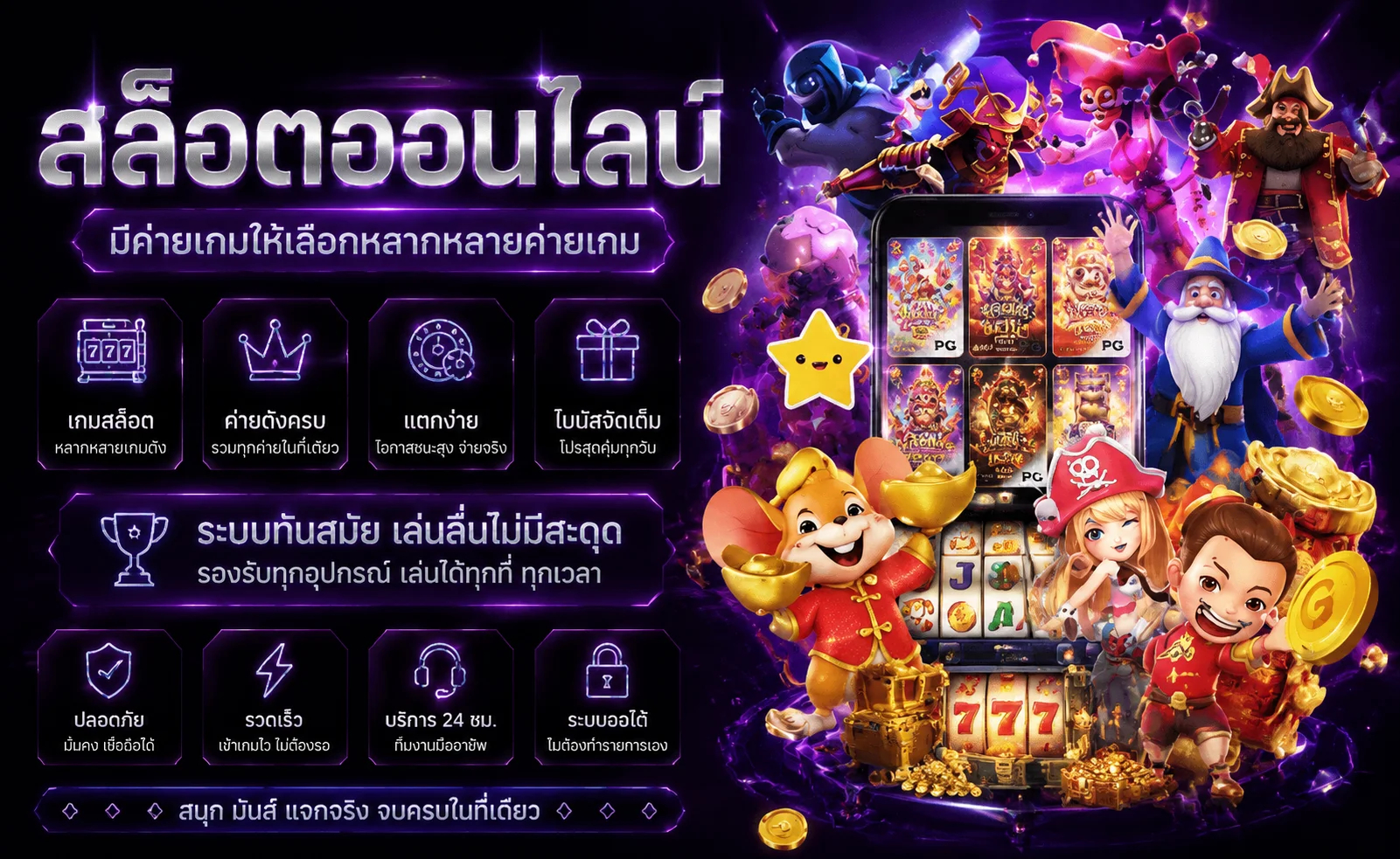 รวมสล็อตออนไลน์ค่ายดังบน FAFA888 เล่นบนมือถือได้